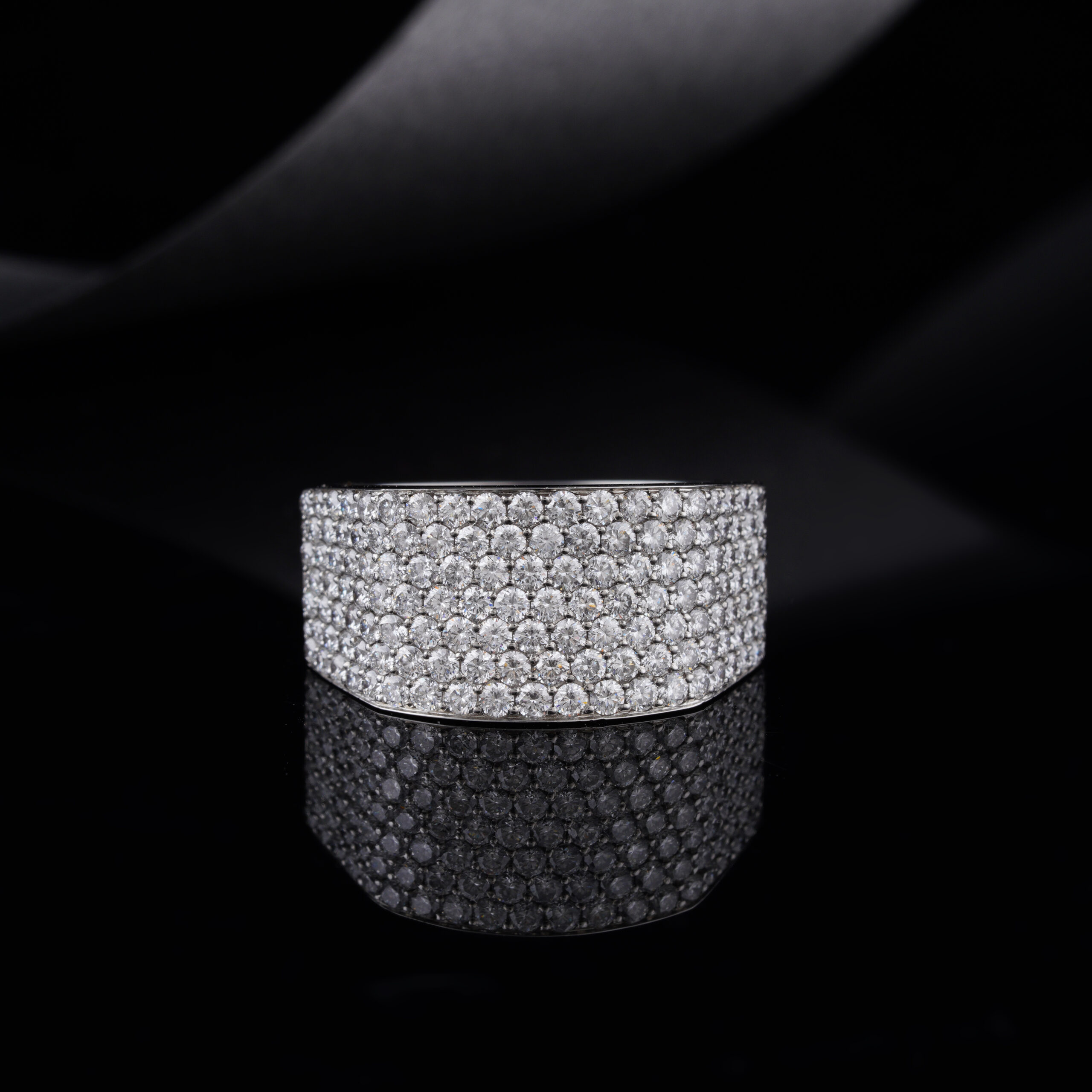 Hexagon Surgical Stainless steel Ring With Lab-grown Diamond