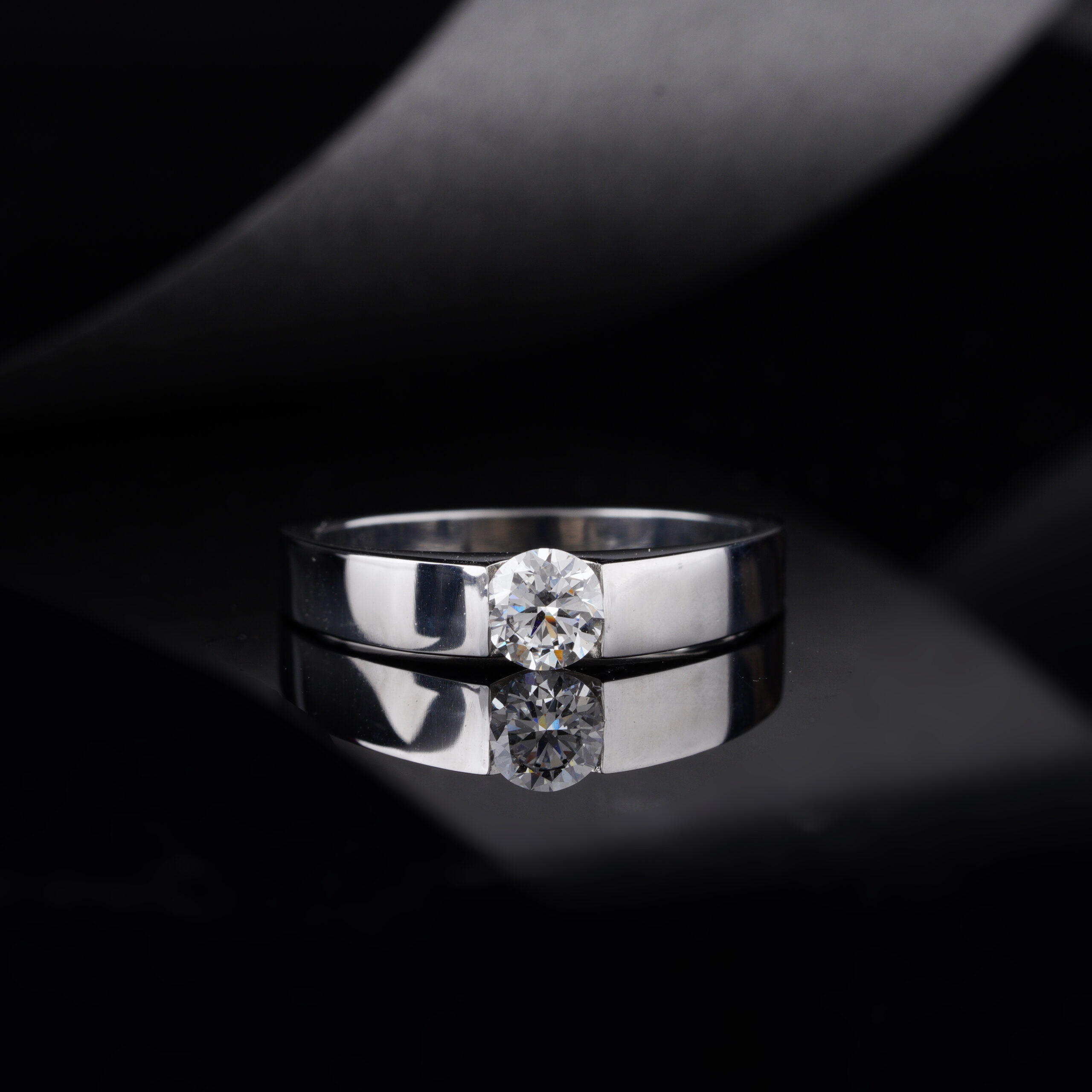 Oro Surgical Stainless steel Antonio Ring 0.50ct lab-grown diamond