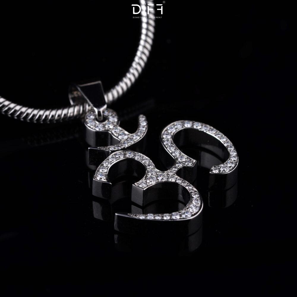Surgical Stainless steel Om Pendant With Lab-Grown Diamond - Image 4