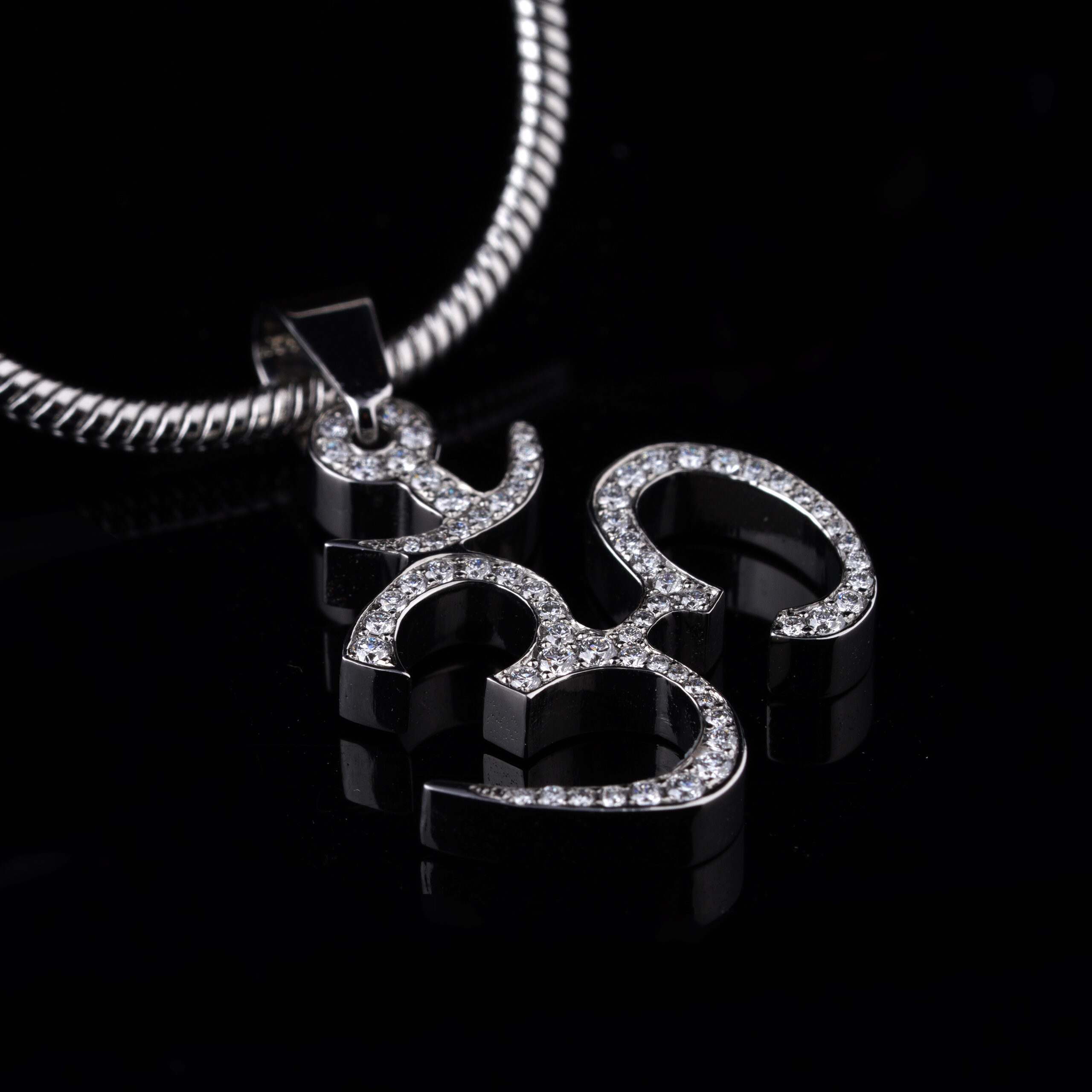 Surgical Stainless steel Om Pendant With Lab-Grown Diamond - Image 4