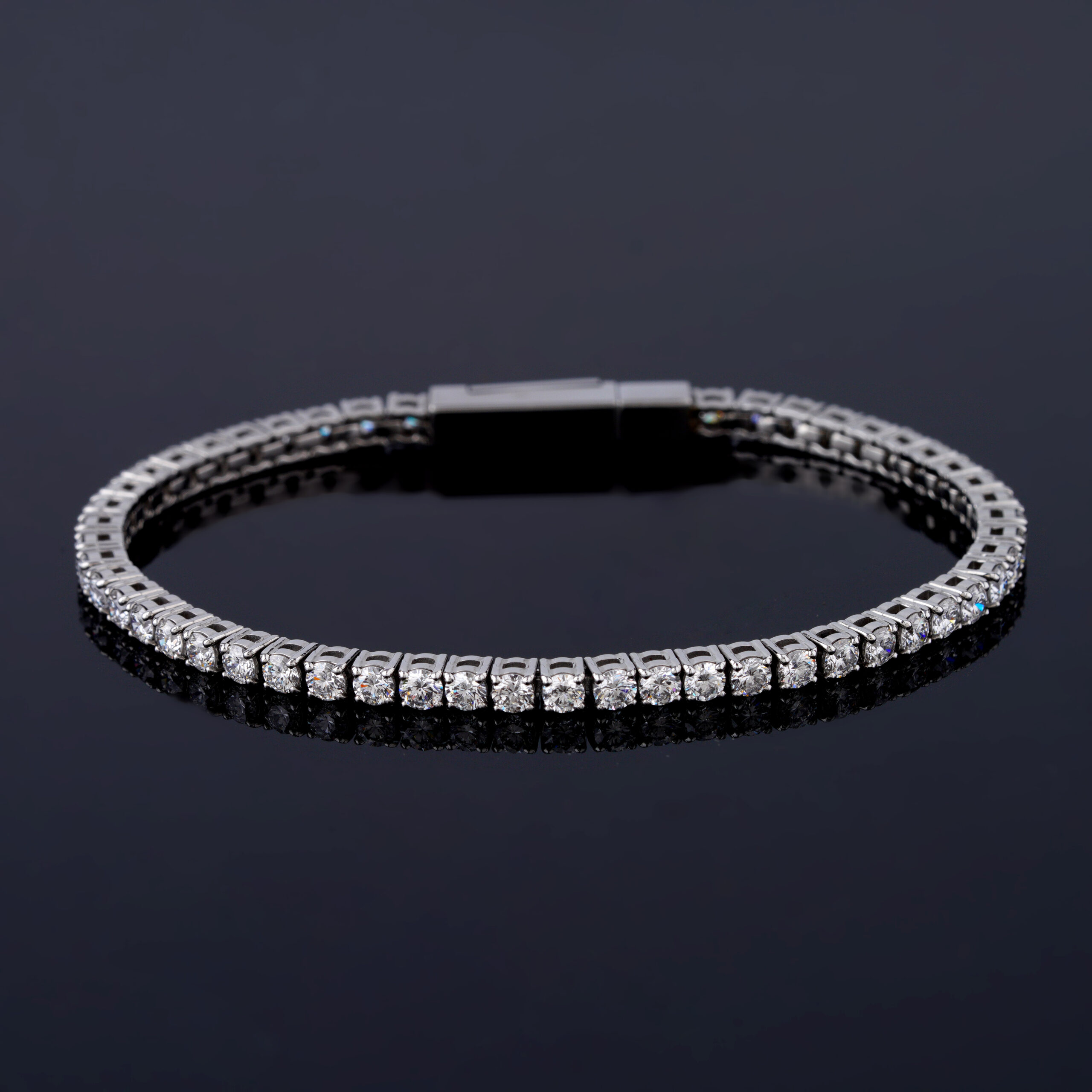 Surgical Stainless steel Tennis Bracelet 0.10 Cents With Lab-Grown Diamond