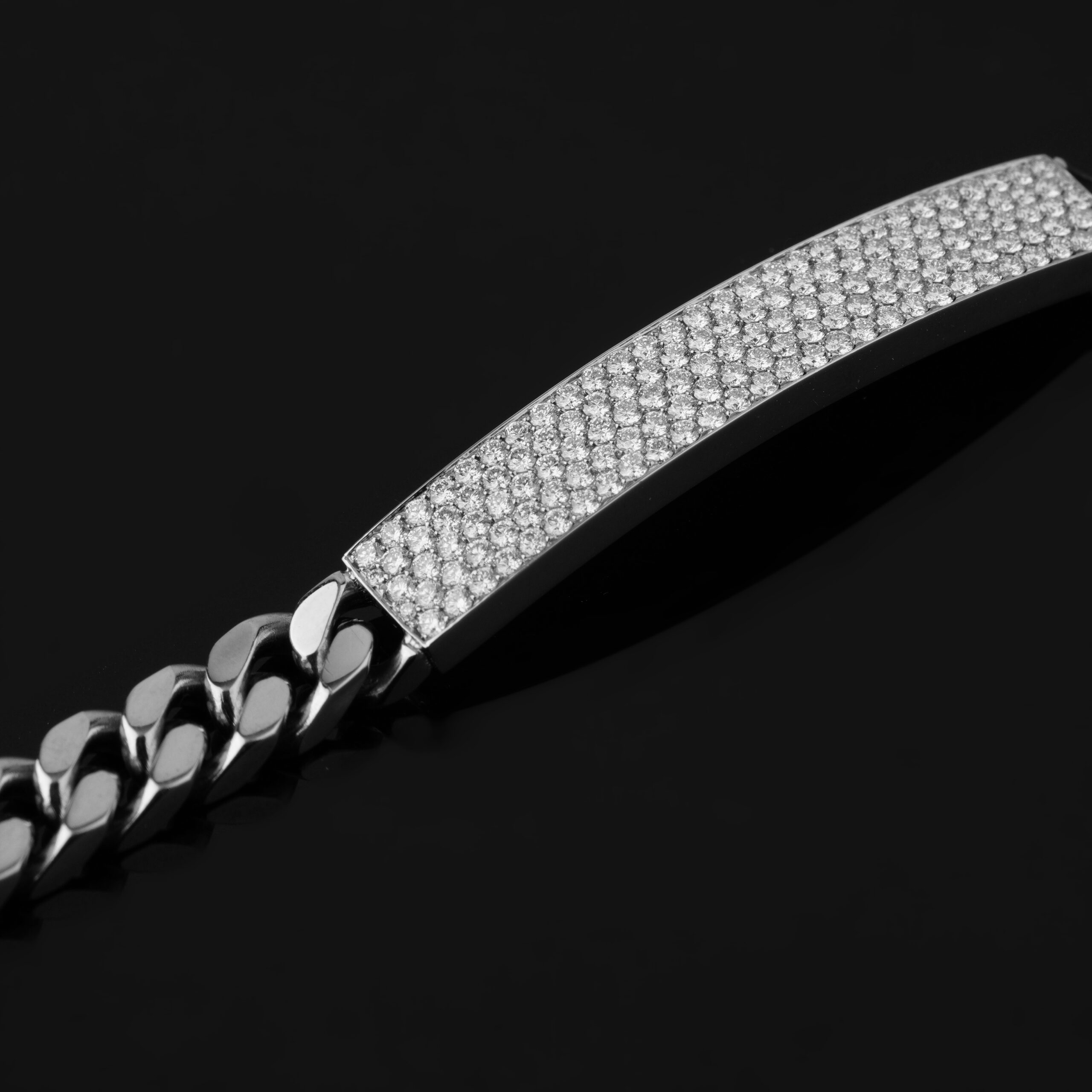 Cuban Bracelet in Surgical Stainless steel with Lab-grown Diamonds - Image 2