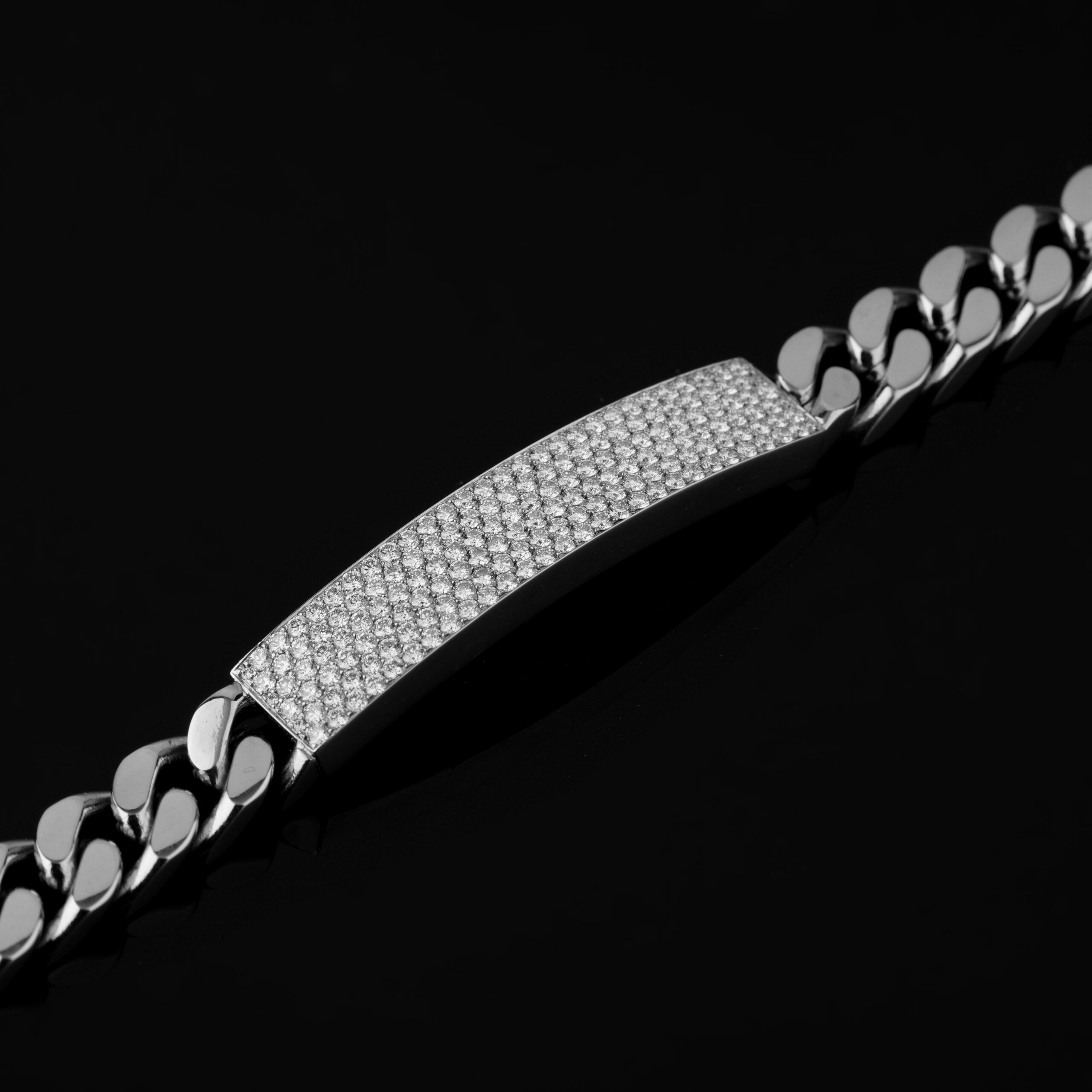 Surgical Stainless steel Men's Semi-Solid Cuban Bracelet with Lab-grown Diamond - Image 2