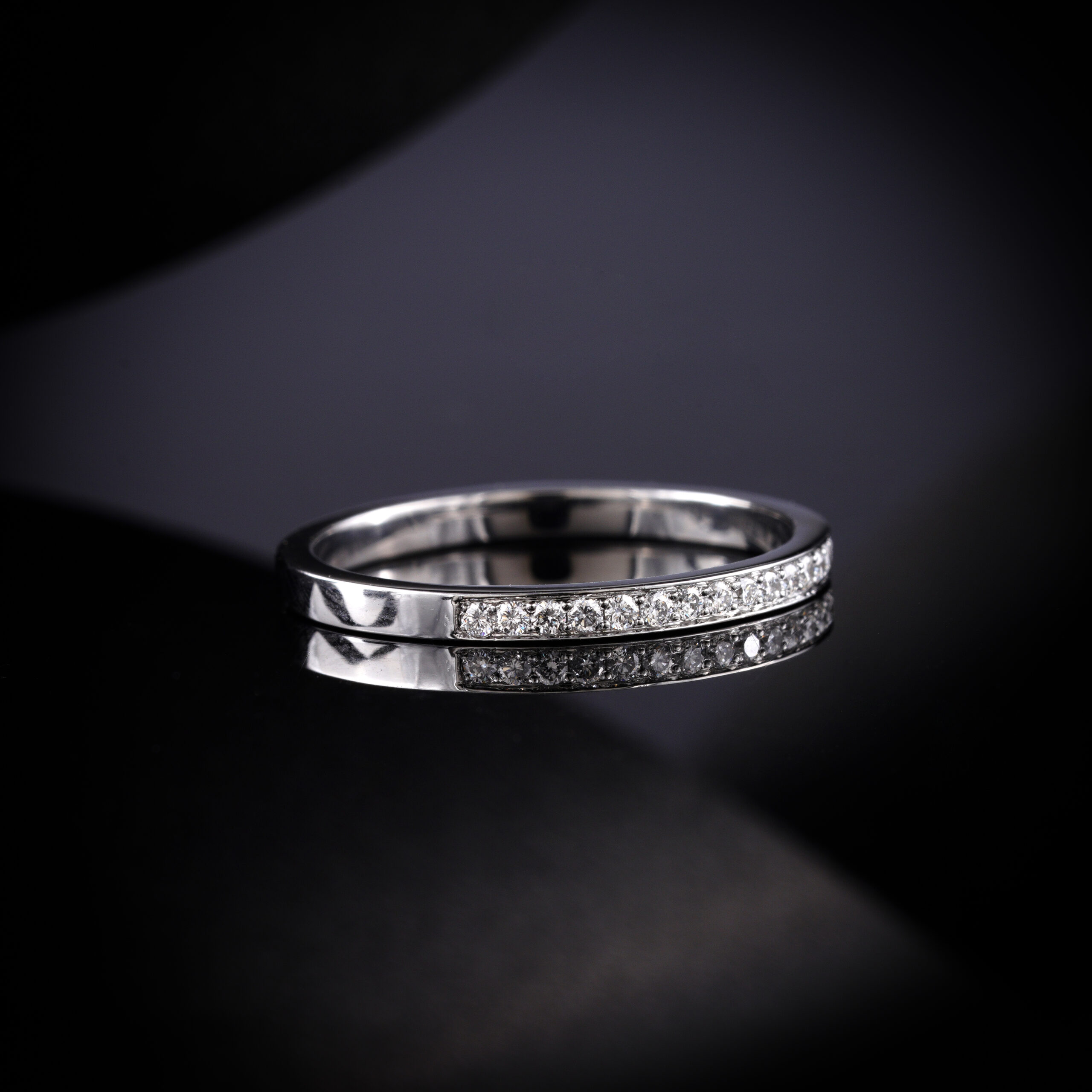 A Glistening Surgical Stainless steel with lab grown diamond Classic Band - Image 5
