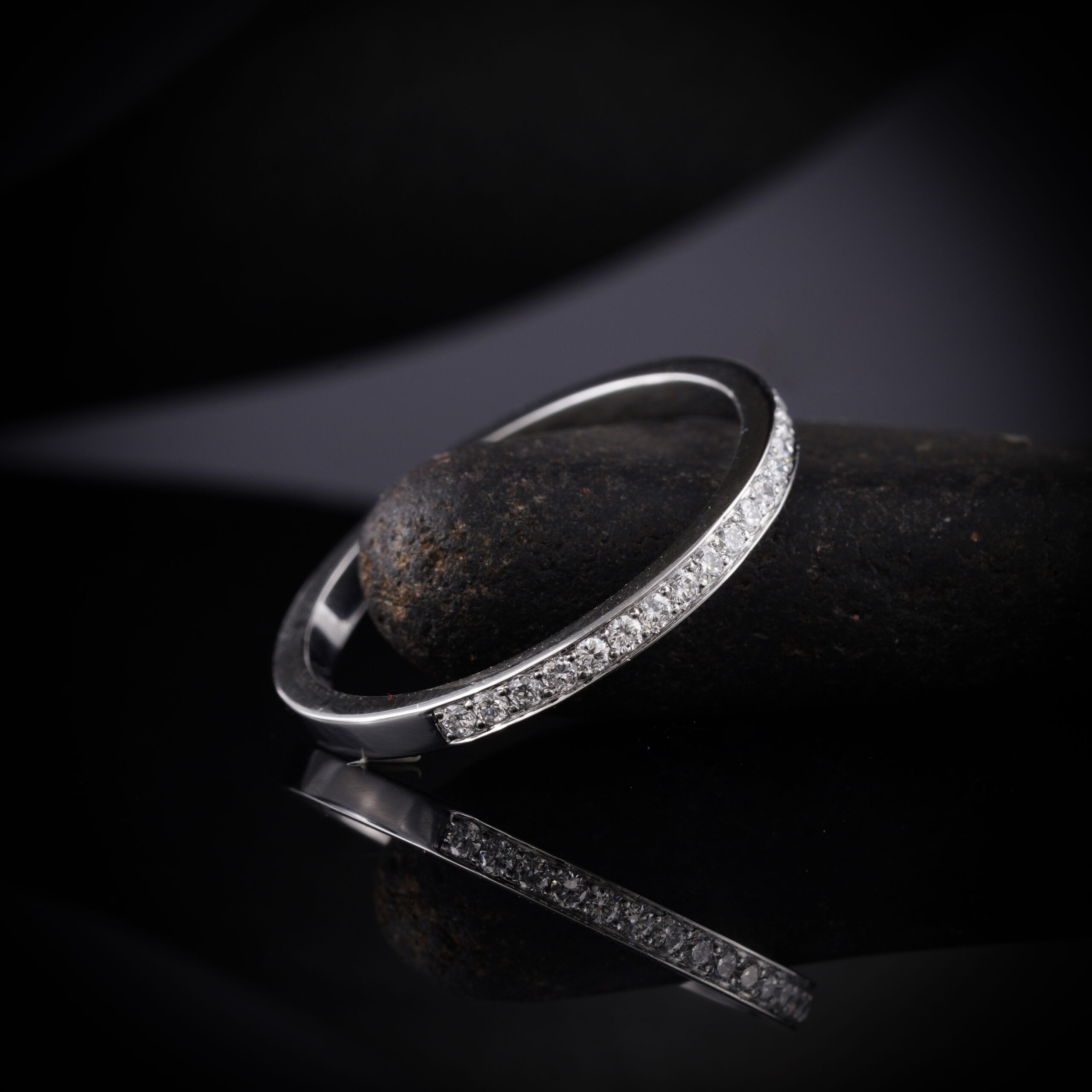 A Glistening Surgical Stainless steel with lab grown diamond Classic Band - Image 2