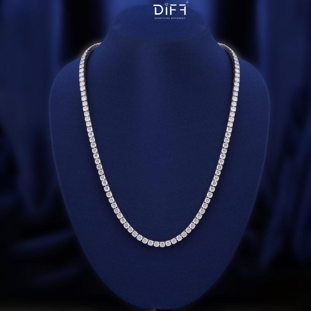Surgical Stainless steel Round Tennis Chain With Lab-Grown Diamond - 0.10ct