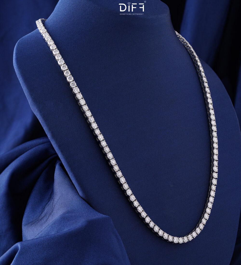 Surgical Stainless steel Round Tennis Chain With Lab-Grown Diamond - 0.10ct - Image 3